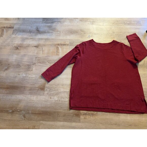 J Jill Red Tunic Top  2X Cotton Blend 3/4 Sleeve Pocket Relaxed Casual Comfort - Picture 12 of 12